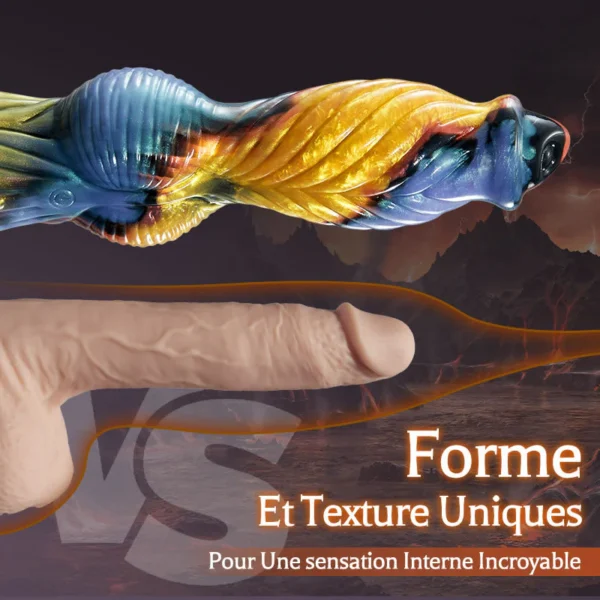Texture animale 7 vibrations à poussée grand ventouse monstre gode 10,23 pouces – Image 2