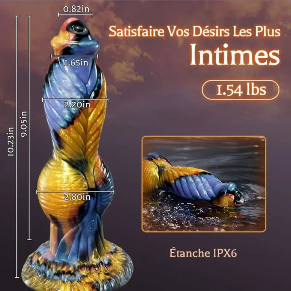 Texture animale 7 vibrations à poussée grand ventouse monstre gode 10,23 pouces – Image 4