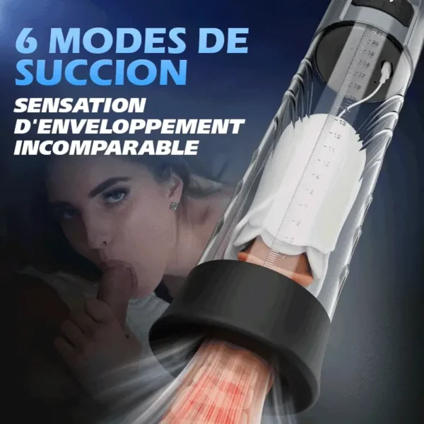 Pompe à pénis à 10 vibrations et 6 succions pour homme – Image 3