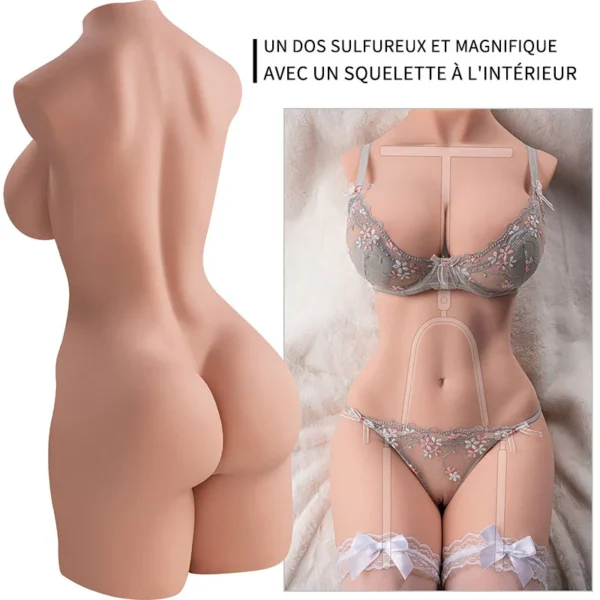 Lauren - Fesses réalistes avec gode et testicules, trou serré, couleur blé, jouet sexuel unisexe – Image 2