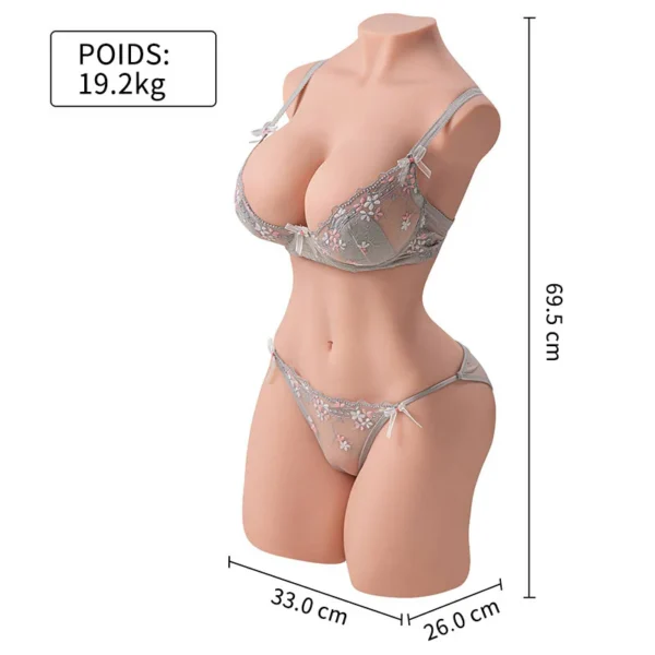 Lauren - Fesses réalistes avec gode et testicules, trou serré, couleur blé, jouet sexuel unisexe – Image 3