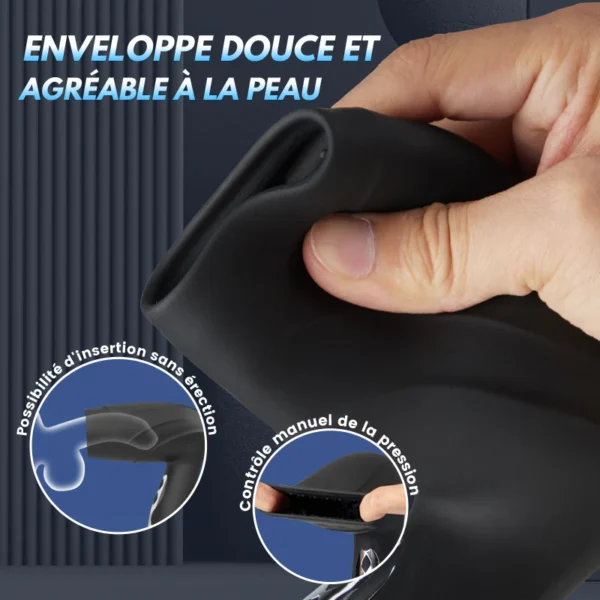 【Le plus prisé！】Sexe Oral 10 fonction Vibration Succion Vacuum exercice du gland pénis Masturbateur masculin – Image 5