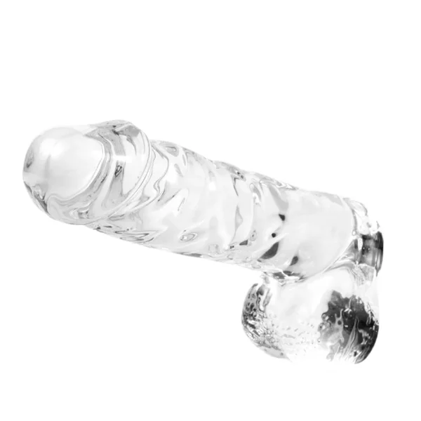 Simulation de phallus en verre transparent couleur transparente