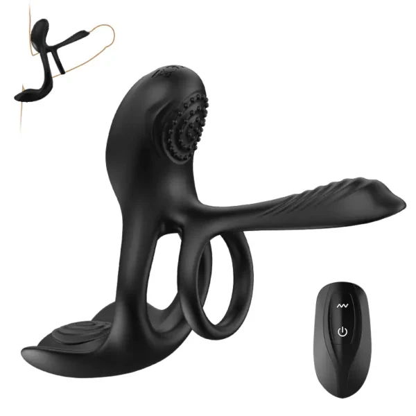 Plug anal Stimulateur vibrant à balle avec cockring – Image 6