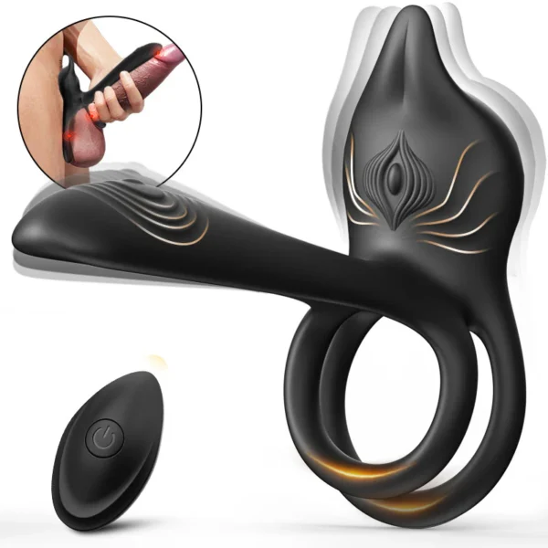 Vibrateur à anneau pénien 3 en 1, stimulateur de point G et clitoris à 10 vibrations, vibrateur pour couple en érection – Image 2