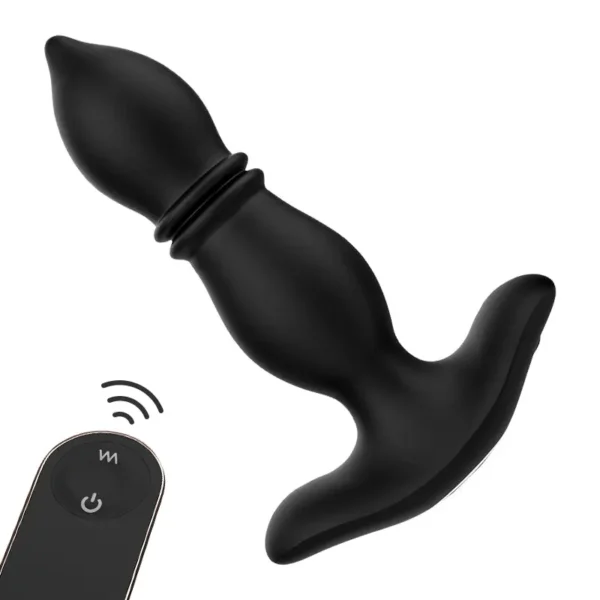 Masseur de prostate 9 Vibration & 9 va-et-vient de billes & 9 tapotements avec cockring – Image 3