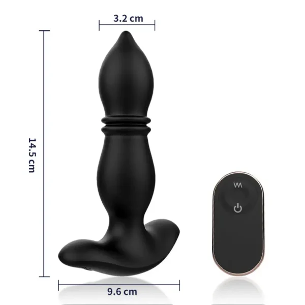 Masseur de prostate 9 Vibration & 9 va-et-vient de billes & 9 tapotements avec cockring – Image 9