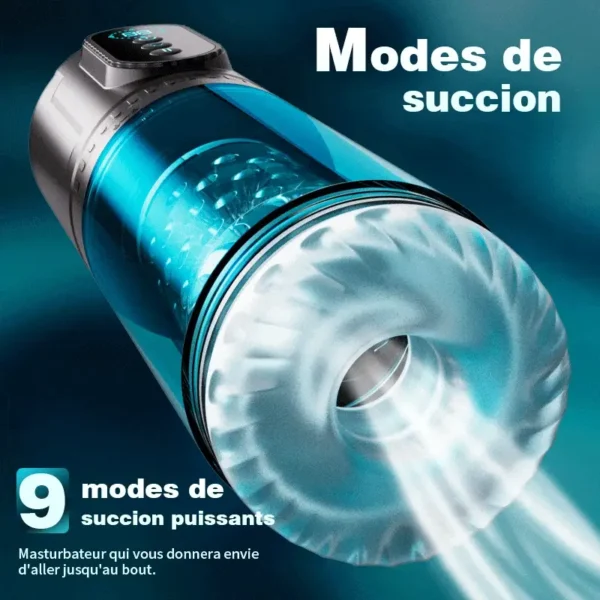 Hunter- Masturbateur 9 poussant & tournant 9 aspirant Parfait pour les grandes tailles – Image 2