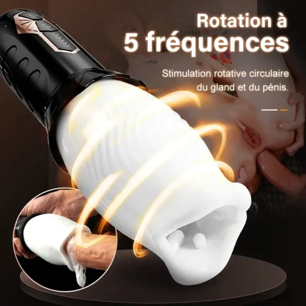 TORNADE 2 EN 1 Masturbateur Cup 5 Rotations +10 Vibrations Acmejoy – Image 3