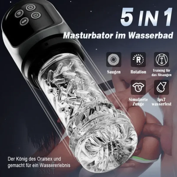 7 Suceur SPA double température Agrandisseur d'os 7 Massage rotatif à 360° Masturbateur – Image 2
