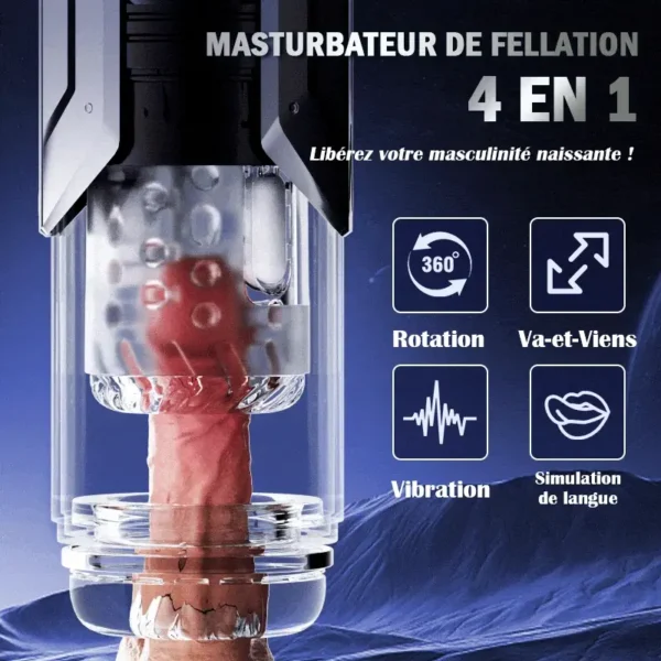 King - Masturbateur automatique 4 en 1 pour hommes, 100% étanche – Image 2