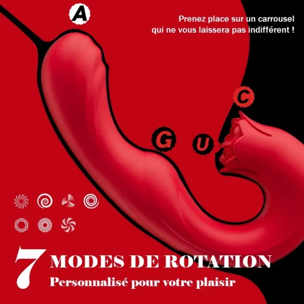 Amour de Rose – Vibromasseur Féminin avec 7 Fréquences de Vibration, Oscillation et Léchage de Langu – Image 3
