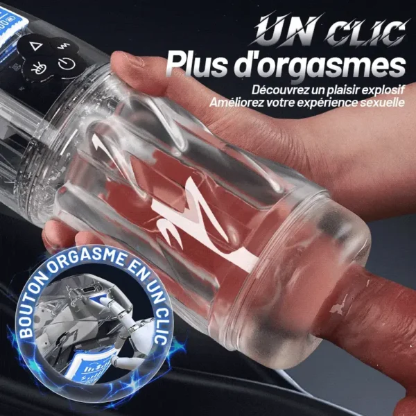 Rogen - Transparence totale Vibration & Succion de Sensation fellation & voix Masturbateur masculin – Image 3