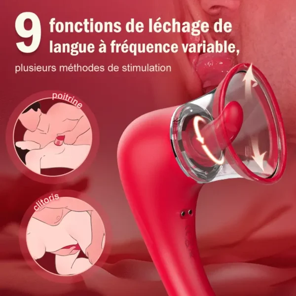 Vibrateur à succion Stimulateur clitoridien & mamelonnaire – Image 3