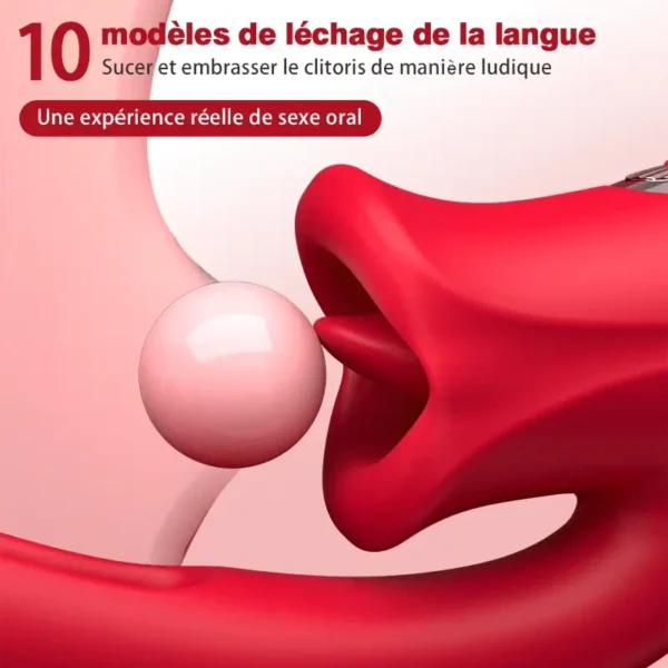 Bisou - Vibrateur G-Point-Slap avec fonction de léchage de la langue & langue vibrante – Image 3