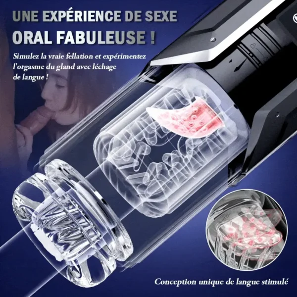King - Masturbateur automatique 4 en 1 pour hommes, 100% étanche – Image 3