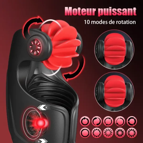 10 Tapotement & Vibration 10 Rotation Entraîneur Masturbateur De Tornade – Image 3