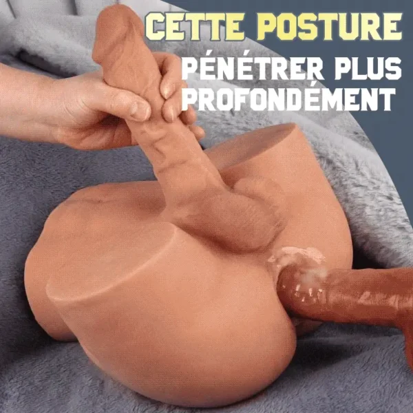 Gode vibrant à poussée réaliste pour fesses 10,12 lb Marron – Image 3