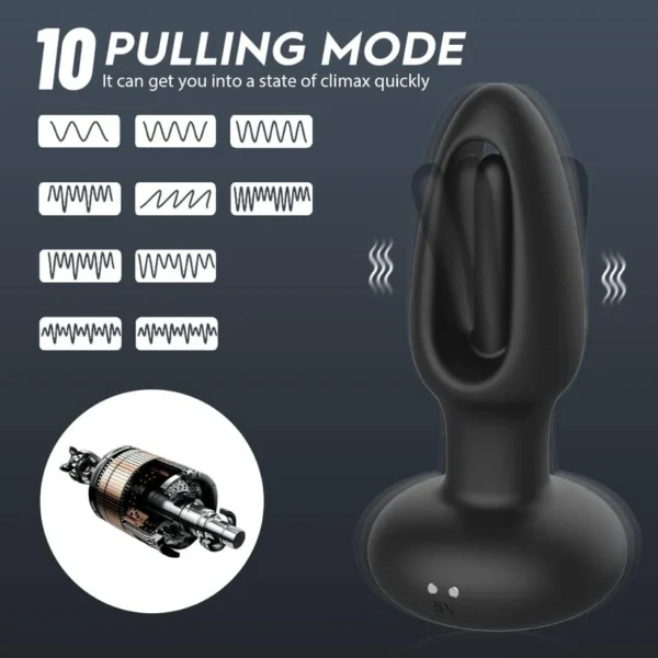 Plug anal vibromasseur prostate 3 plis 7 télescopiques 7 vibration – Image 2