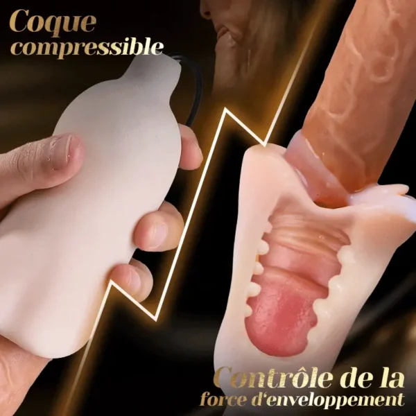 Chatte de poche réaliste Matériau doux et durable Vagin texturé réaliste et anus serré Trous 2 en 1 – Image 4