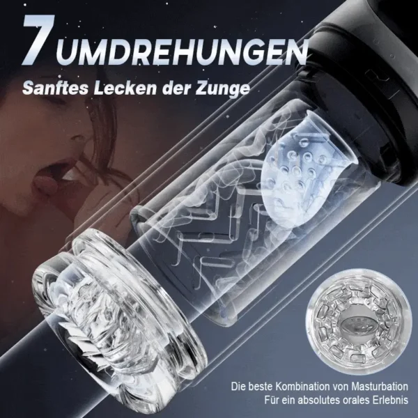 7 Suceur SPA double température Agrandisseur d'os 7 Massage rotatif à 360° Masturbateur – Image 3