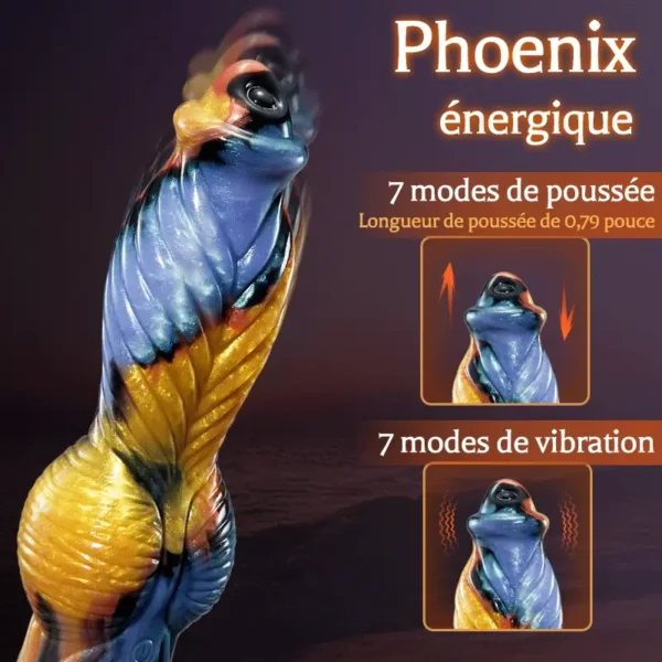 Texture animale 7 vibrations à poussée grand ventouse monstre gode 10,23 pouces – Image 5