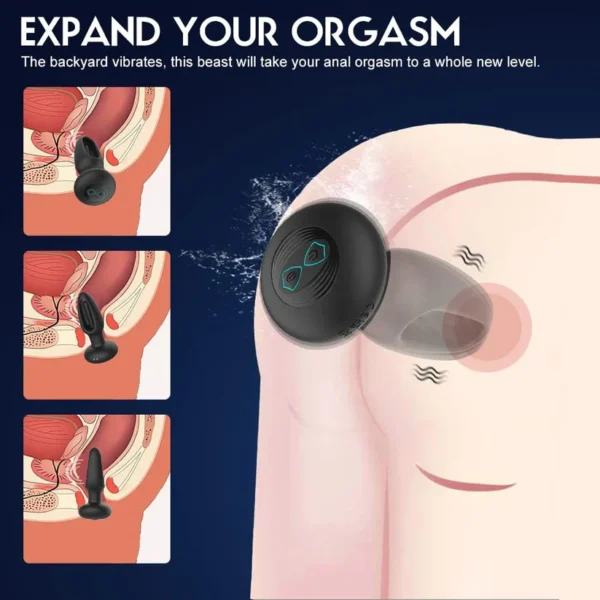 Plug anal vibromasseur prostate 3 plis 7 télescopiques 7 vibration – Image 4