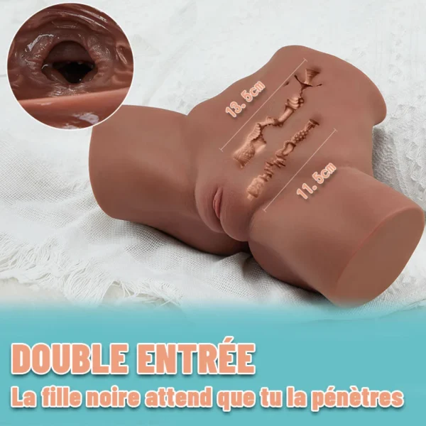 OYA Poupée Sexuelle Séduisante et Réaliste à Double Canal en Brun – Image 4
