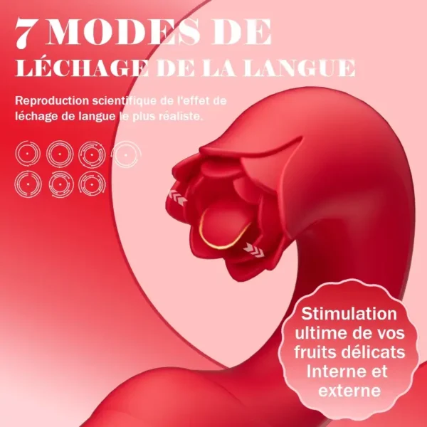 Amour de Rose – Vibromasseur Féminin avec 7 Fréquences de Vibration, Oscillation et Léchage de Langu – Image 4