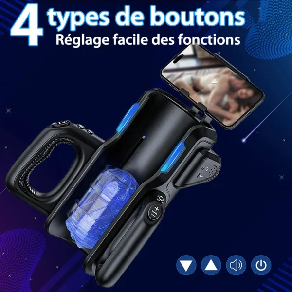 LETEN 10 Masturbateur à moteur à grande vitesse avec support pour téléphone – Image 7