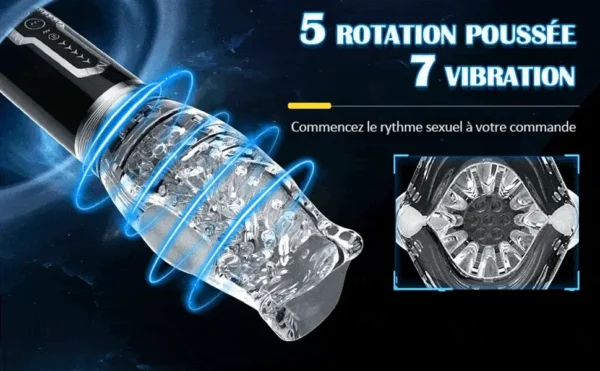 TORNADE 2 EN 1 Masturbateur Cup 5 Rotations +10 Vibrations Acmejoy – Image 9