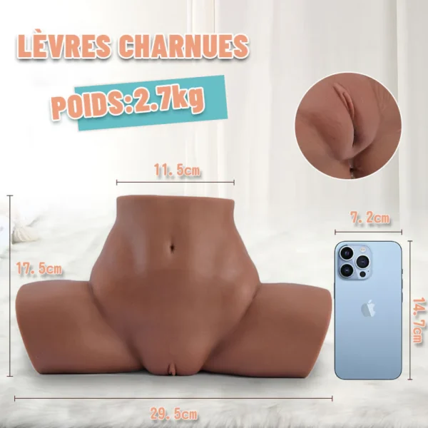 OYA Poupée Sexuelle Séduisante et Réaliste à Double Canal en Brun – Image 5