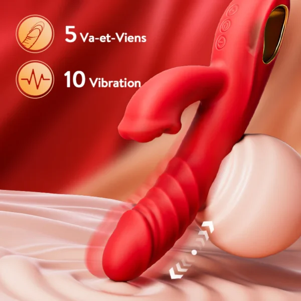 Vibromasseur point G 4 en 1, stimulation clitoridienne par morsure de lèvres, jouets sexuels pour femmes et couples – Image 5