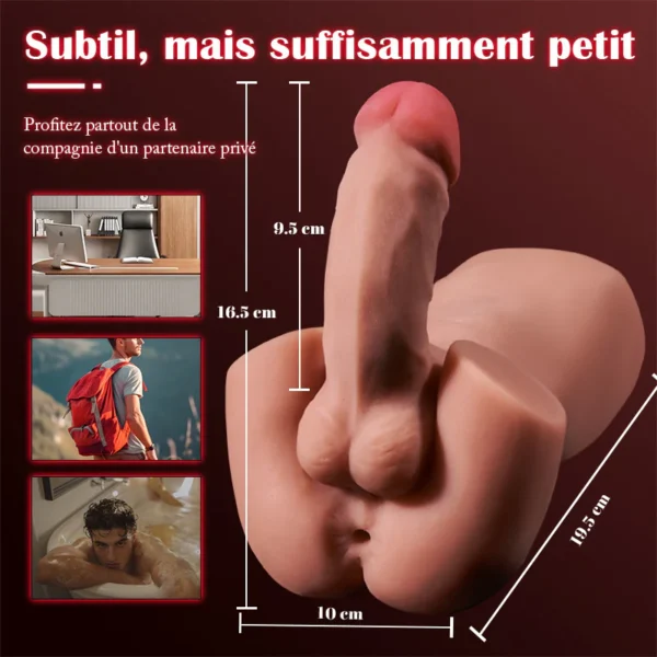 Vibromasseur réaliste avec aspiration sonore, insérable jusqu'à 12 cm