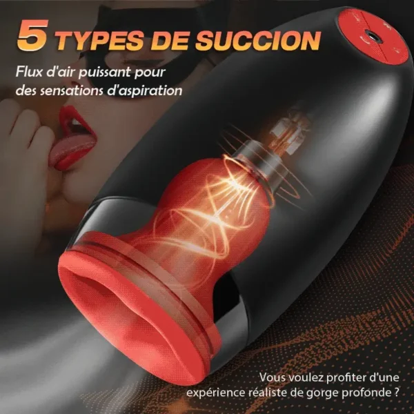 Massage du gland 3 en 1 Master Trainer, 3 rotations, 5 succions, 10 vibrations, Ultra Simulation Dynamique – Image 5