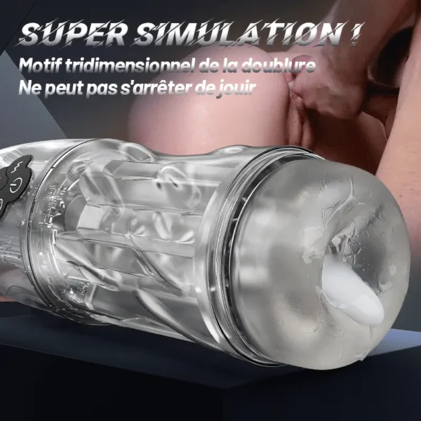 Rogen - Transparence totale Vibration & Succion de Sensation fellation & voix Masturbateur masculin – Image 5
