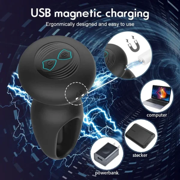 Plug anal vibromasseur prostate 3 plis 7 télescopiques 7 vibration – Image 6