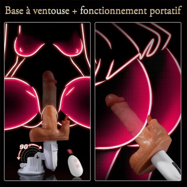 Acmejoy - Sex Machine 90° Réglable Automatiquement 8 Godes Vibrants, Vibrants et Léchants Vibrateur – Image 6