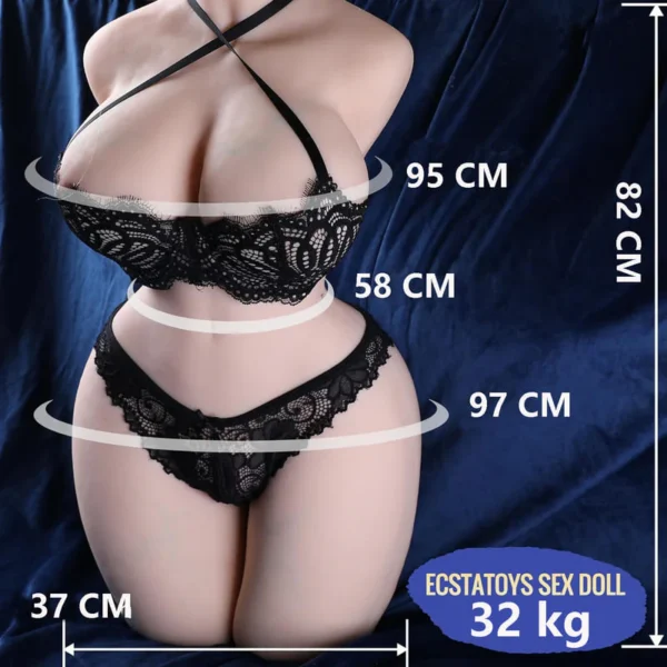 Mona D cup gros seins double canal 1:1 poupée sexuelle extrêmement réaliste 32kg – Image 5