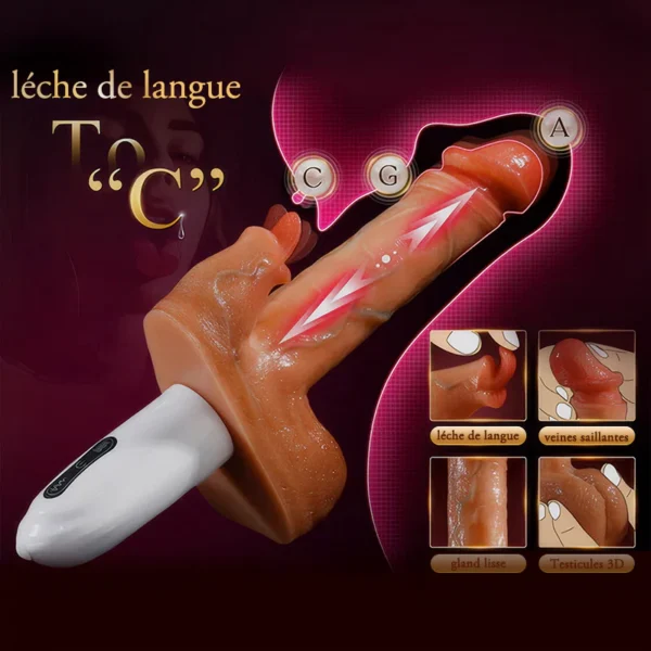 Acmejoy - Sex Machine 90° Réglable Automatiquement 8 Godes Vibrants, Vibrants et Léchants Vibrateur – Image 7