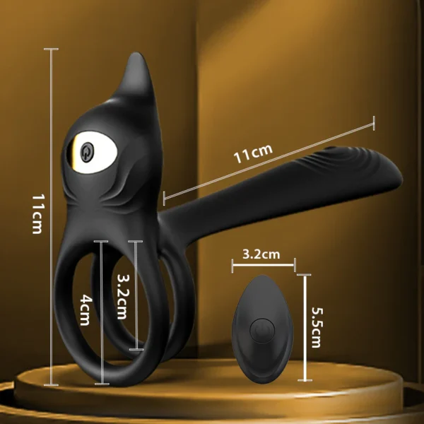 Vibrateur à anneau pénien 3 en 1, stimulateur de point G et clitoris à 10 vibrations, vibrateur pour couple en érection – Image 7