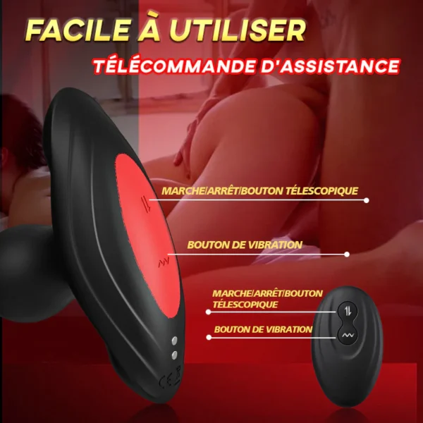 SAUL 3 Télescopique 12 Vibration Vibromasseur de Prostate – Image 2
