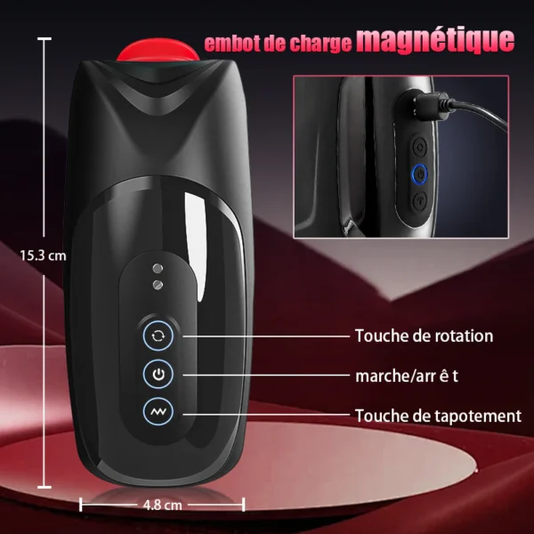 10 Tapotement & Vibration 10 Rotation Entraîneur Masturbateur De Tornade – Image 5