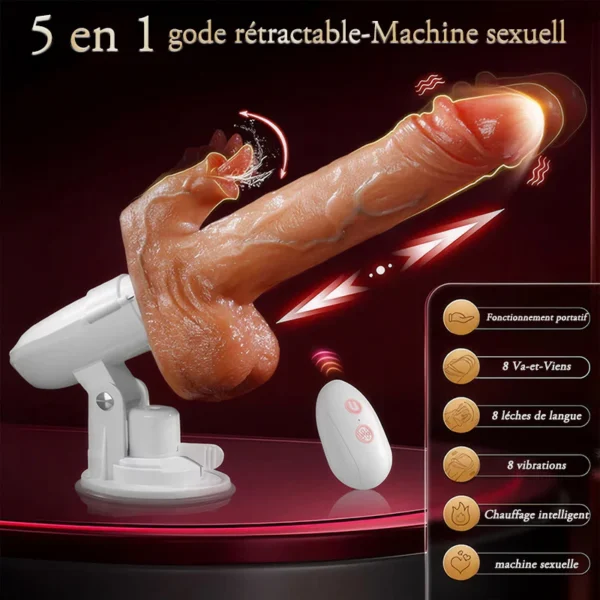 Acmejoy - Sex Machine 90° Réglable Automatiquement 8 Godes Vibrants, Vibrants et Léchants Vibrateur – Image 8