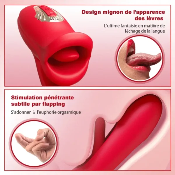 Bisou - Vibrateur G-Point-Slap avec fonction de léchage de la langue & langue vibrante – Image 8