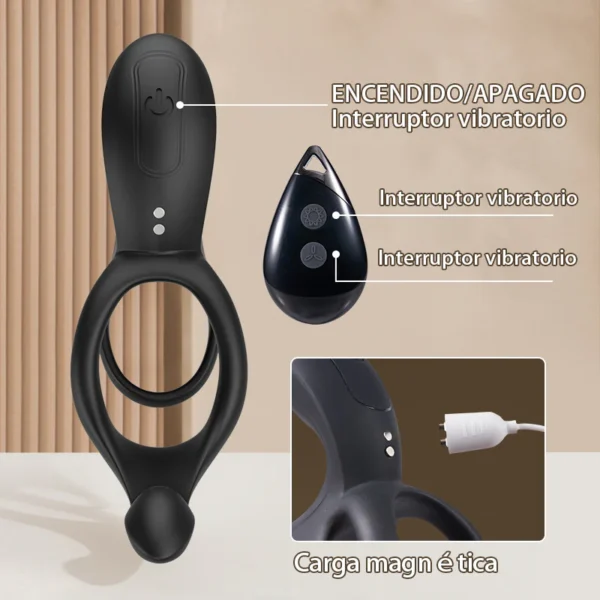 Maxwell 9 Vibrations Anneau Vibrant Couple pour Stimulation du Périnée, du Point C et du Point G – Image 8
