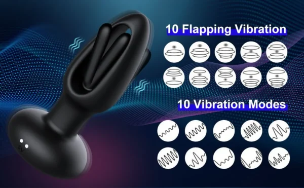 Blue Wing double anneau pénien masseur de prostate 9 vibrations – Image 2