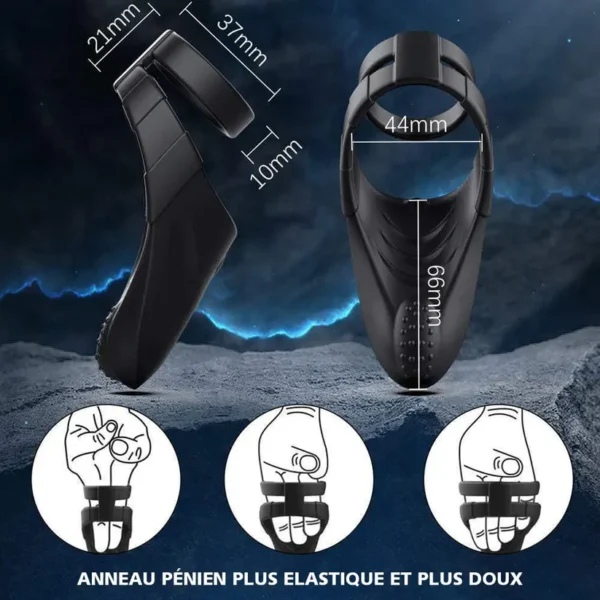 Double Anneau de pénis 10 stimulation de points sensibles aux vibrations – Image 6