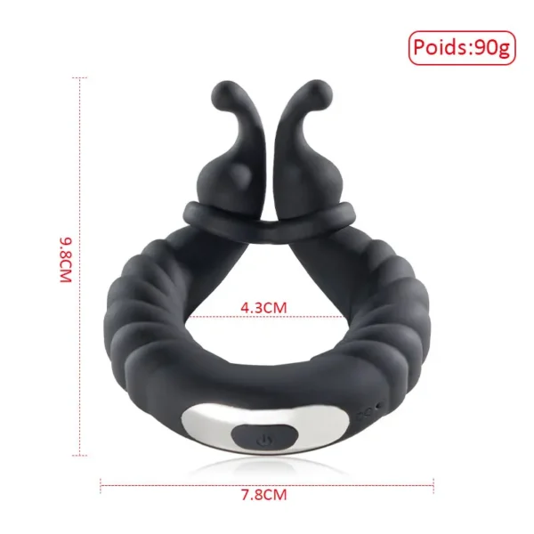 Lapin Cockring Anneau de Pénis 10 Vibrations – Image 4