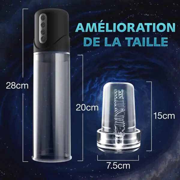 Pompe à pénis 6 modes de succion texture noire mate YINGJUE – Image 6